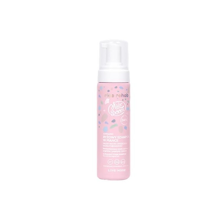 HairBoom Rice Rehab ultralight Rice Foam Shampoo droog en beschadigd haar elke porositeit Wrażliwy Wielbiciel