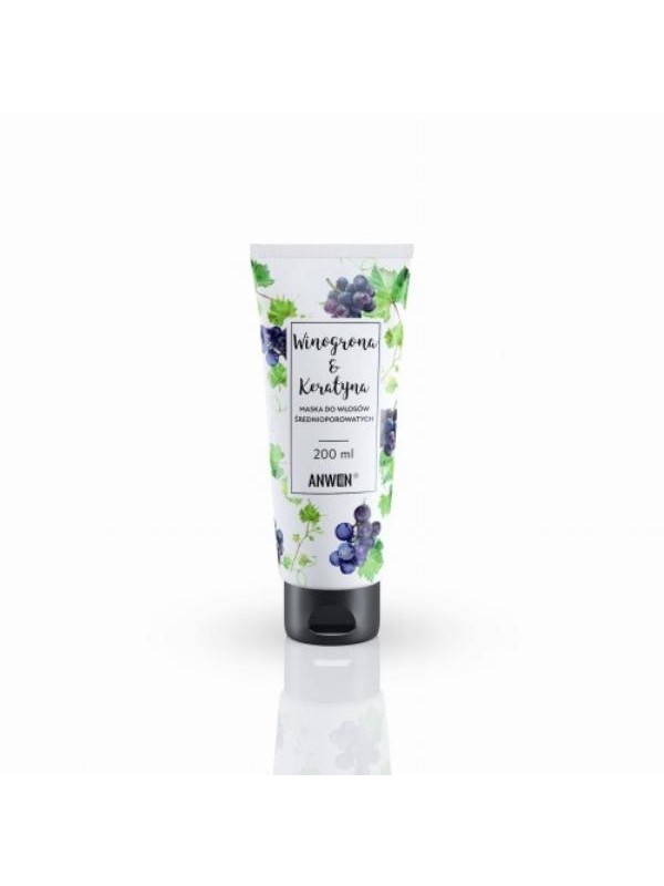 Anwen Masker voor medium poreus haar Druiven en Keratine 200 ml