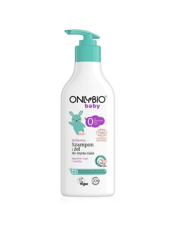 ONLYBIO Baby delicate shampoo and body wash gel from the first day of life 300 ml