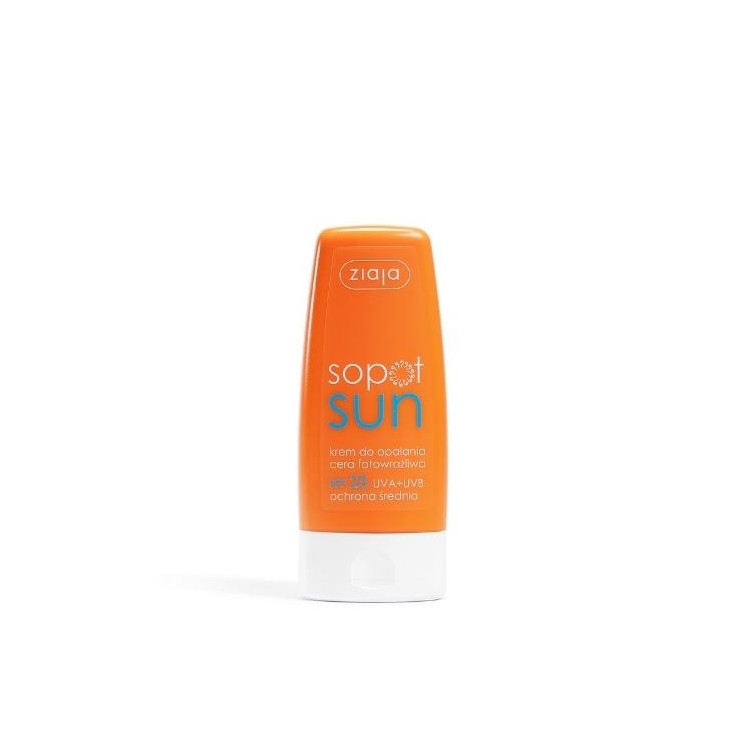 Ziaja Sopot zonnebrandcrème voor de lichtgevoelige huid SPF25 UVA+UVB bescherming medium 60 ml
