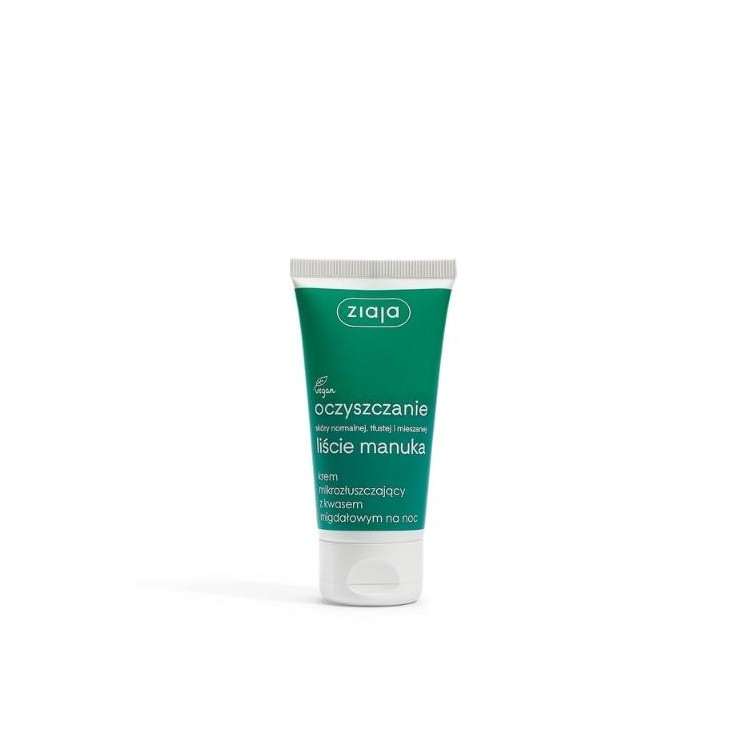 Ziaja Cleansing Micro-exfoliërende gezichtscrème met amandelzuur voor de nacht 50 ml