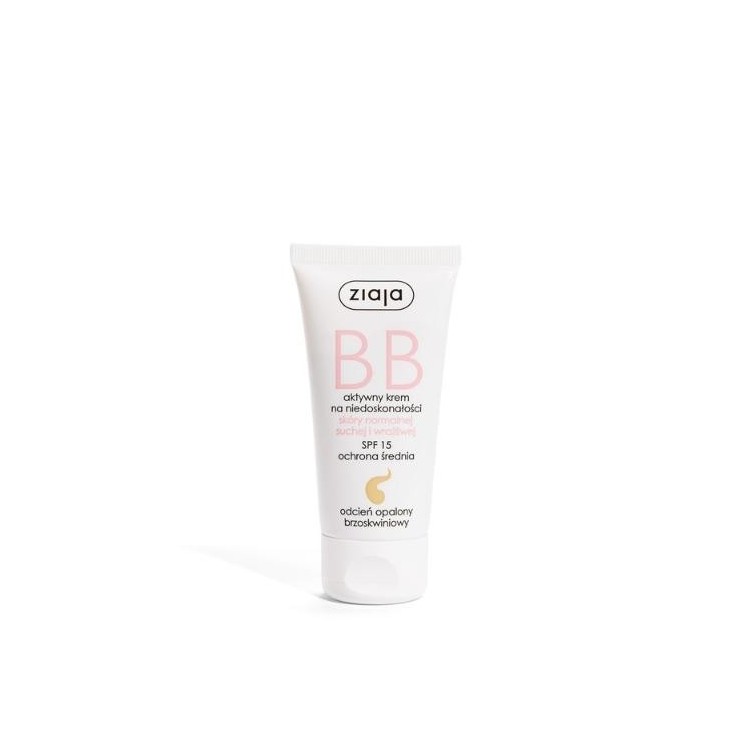 Ziaja BB active face cream against imperfections for normal, dry and sensitive skin SPF15 tanned shade 50 ml