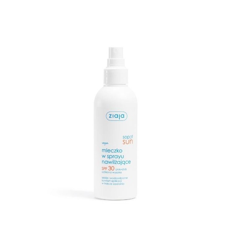 Ziaja Sun Moisturizing Sunscreen Spray Milk SPF30 UVA + UVB Hoge Bescherming 170 ml