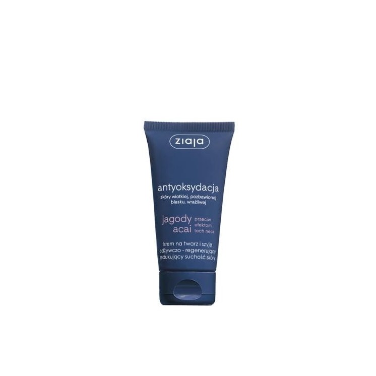 Ziaja Acai Berries Nährende und regenerierende Gesichts- und Halscreme zur Reduzierung trockener Haut 50 ml