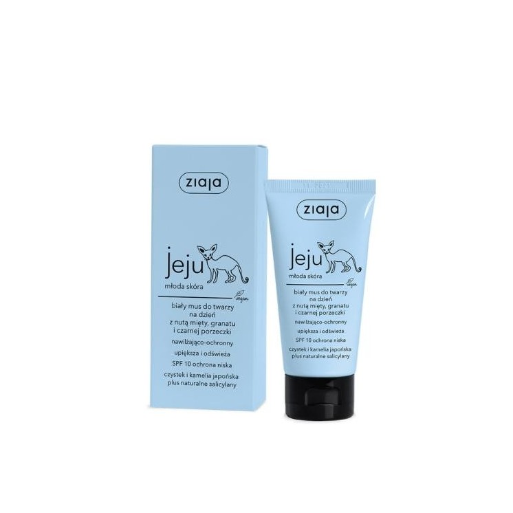 Ziaja Jeju witte gezichtsmousse voor overdag SPF10 lage bescherming 50 ml