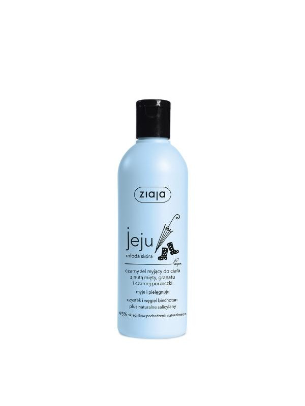 Ziaja Jeju black Body wash gel met een vleugje munt, granaatappel en zwarte bes 300 ml