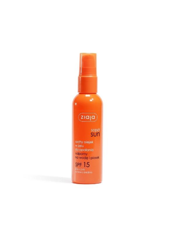 Ziaja Sun droge olie in zonnebrandgel bestand tegen water en zand SPF15 UVA + UVB medium bescherming 90 ml