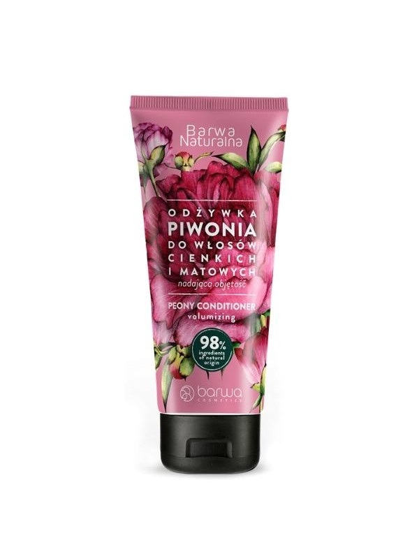 Barwa Naturalna volume increasing Peony hair conditioner in a tube 200 ml