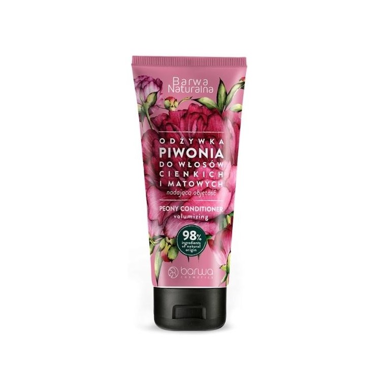 Barwa Naturalna conditioner met pioenroosmotief in een tube van 200 ml