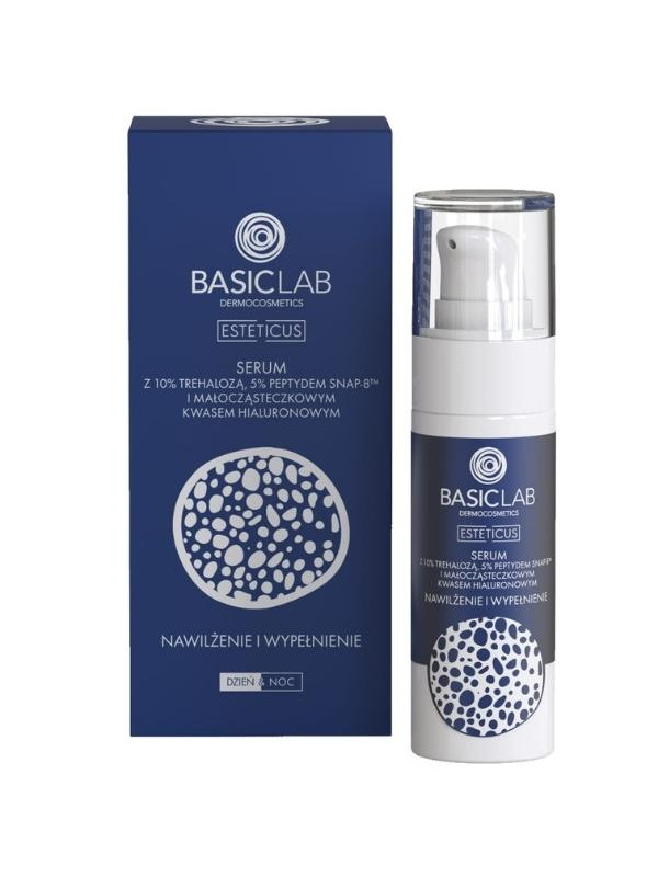 BasicLab Esteticus Face Serum met 10% Trehalose en 5 % Peptide hydraterend en vullend 30 ml