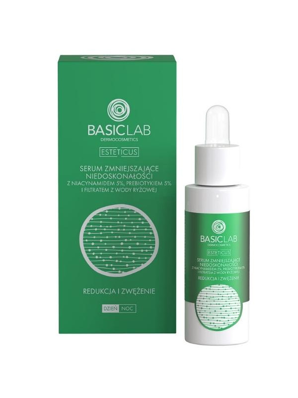 BasicLab Esteticus Serum oneffenheden verminderen met Niacinamide 5 % reductie en versteviging 30 ml