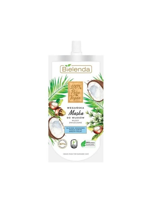 Bielenda 100% Pure Vegan Veganistisch Masker voor Beschadigd Haar 125 ml