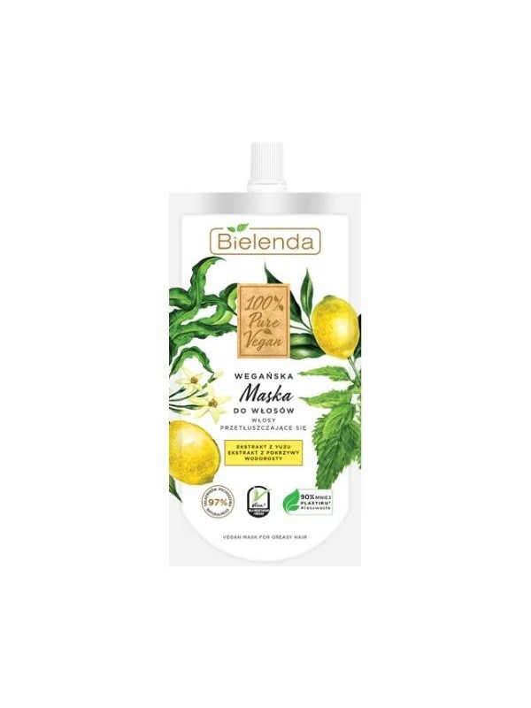 Bielenda 100% Pure Vegan Vegan Masker voor vettig haar 125 ml