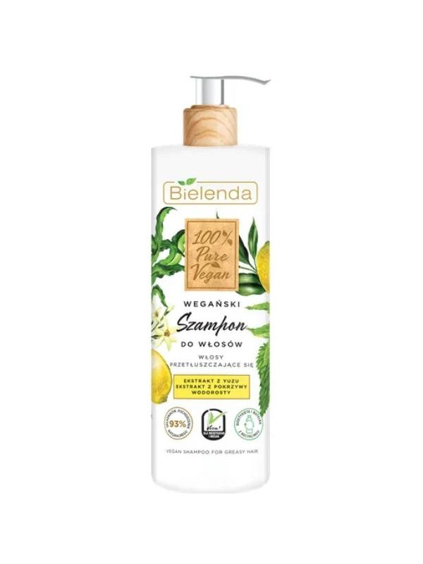 Bielenda 100% Pure Vegan Vegan Shampoo voor vet haar 400 ml