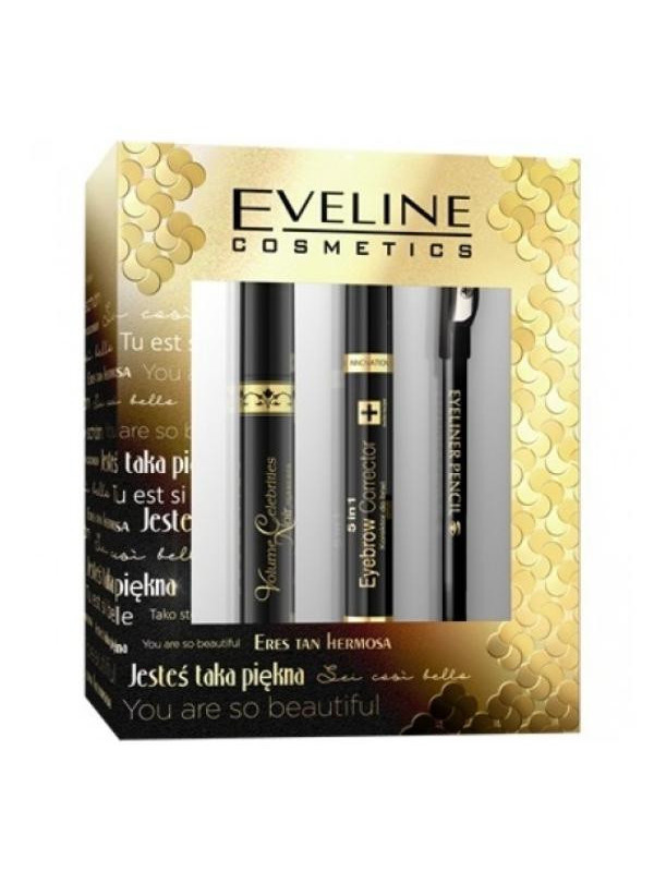 Eveline Cadeauset Eyeliner + Big Volume Mascara + Art Scenic Eyebrow concealer