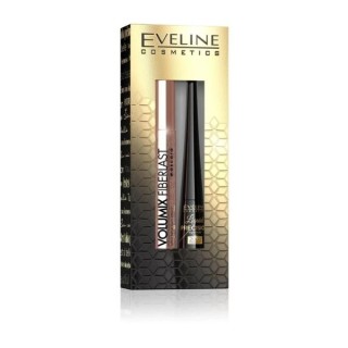 Eveline Gift set Volumix Fiberlast Ultra False Mascara + Precision Eyeliner black