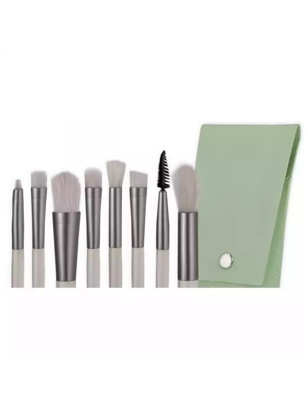 Set van 8 make-up kwasten in een Mint etui