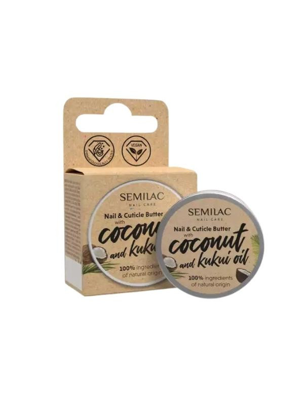 Semilac Nail Care Butter for cuticles and nails with coconut and Kuki oil