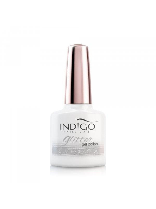 Indigo Hybrid Nail Polish Silver Cha Cha Glitter 7 ml