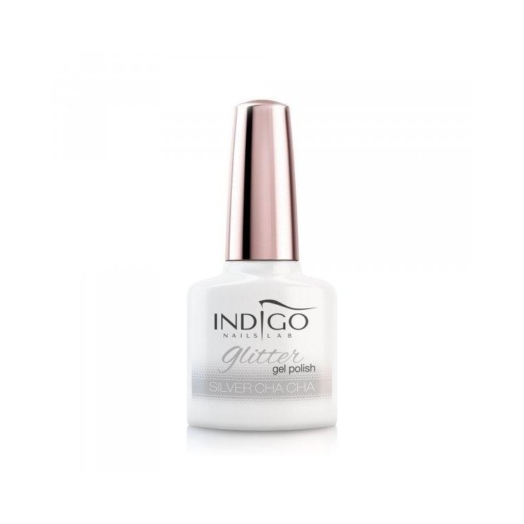 Indigo Hybrid Nail Polish Silver Cha Cha Glitter 7 ml