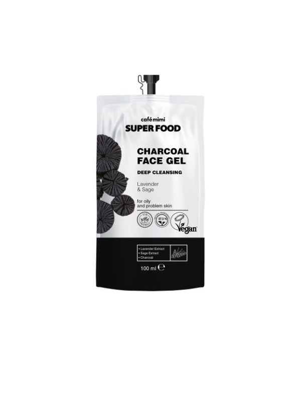 Cafe Mimi Super Food charcoal face wash gel 100 ml