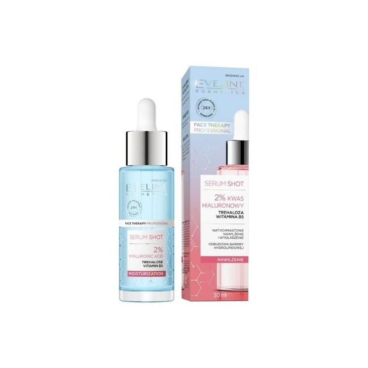 Eveline Serum Shot Treatment 2% Hyaluronzuur voor gezicht, hals en decolleté 30 ml