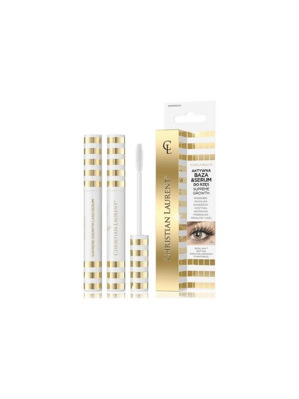 Eveline Christian Laurent active Base and Serum for eyelashes Supreme Growth 9 ml