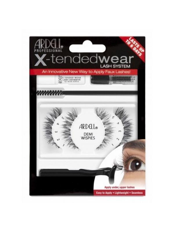 Ardell X-Tended Wear Demi Wispies 2 paar wimpers + wimperlijm 1 g + applicator 1 stuk