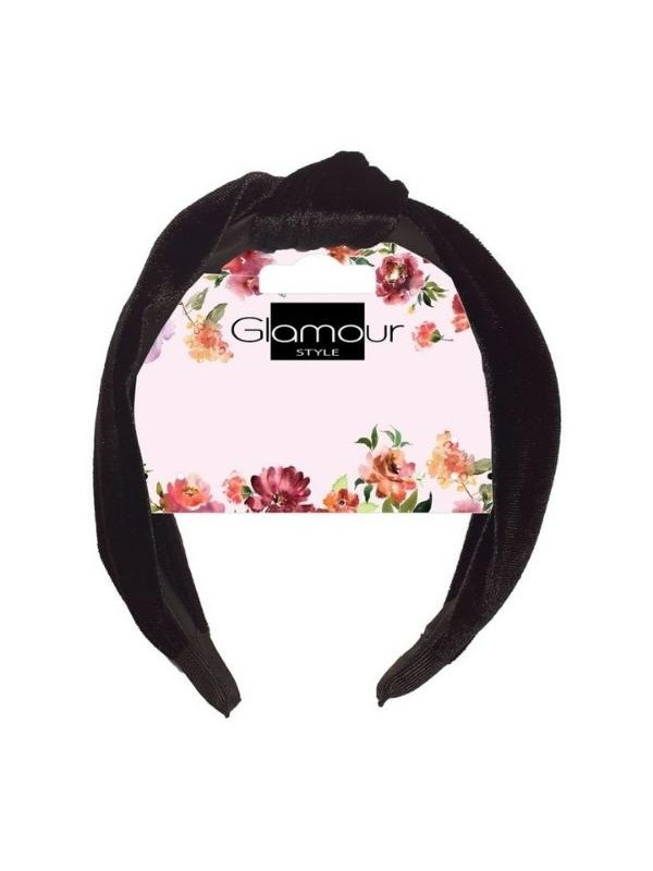 Glamour hairband with a knot, black 1 piece