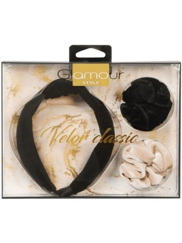 Glamour Velor Classic Set Hair band + 2x wraps