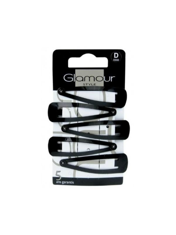 Glamour Hair clips black 5 pcs