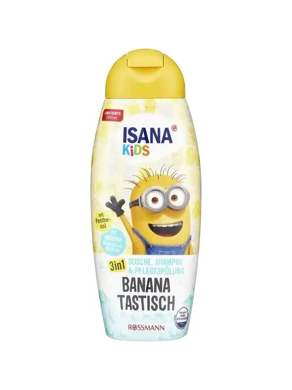 Isana Kids 3in1 Gel, Shampoo en Conditioner voor kinderhaar met de geur Banana 300 ml