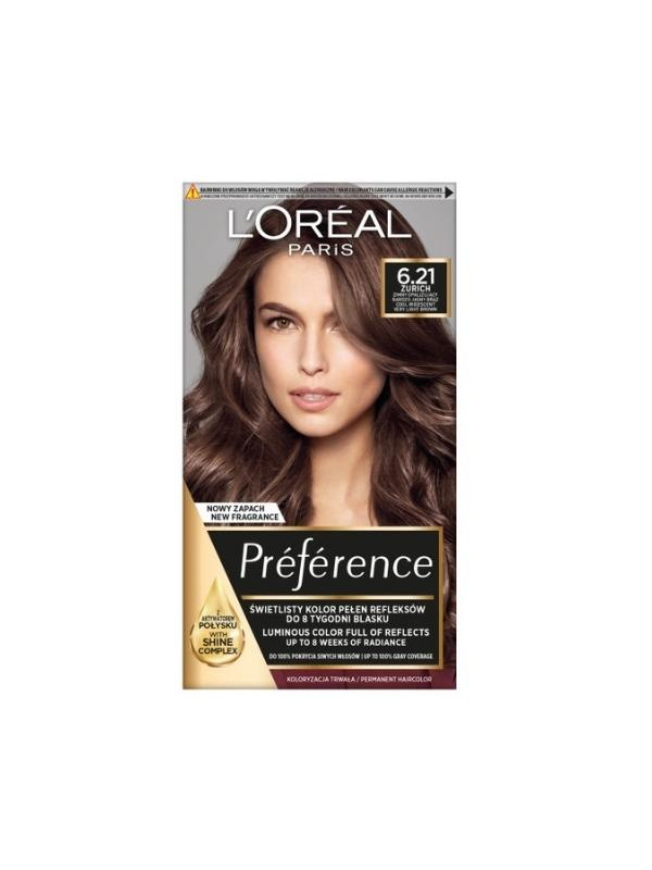 L'oreal Preference Hair dye /6.21/ Cold Iridescent Very Light Brown