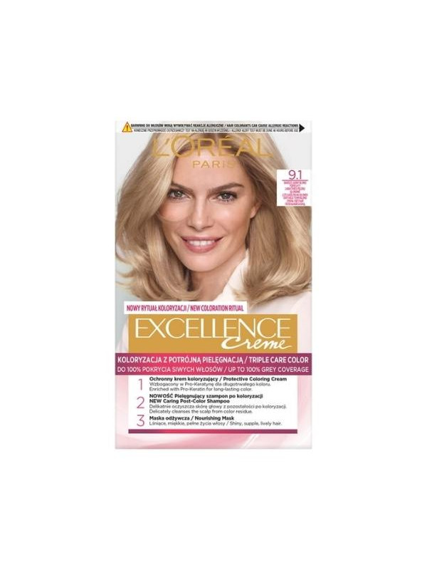 L'oreal Excellence Creme Hair dye /9.1/ Very Light Ash Blond