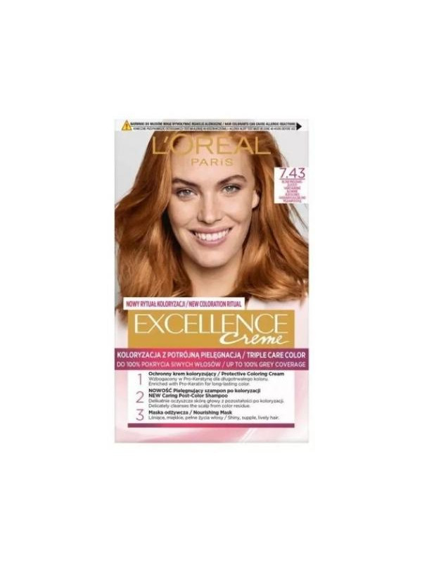 L'oreal Excellence Creme Haarverf /7.43/ Blond Koper-goud