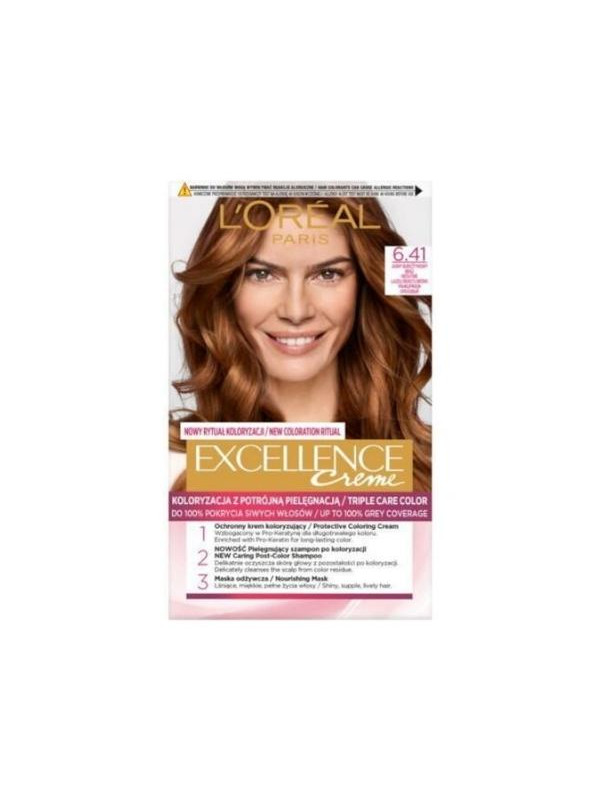 L'oreal Excellence Creme Haarverf /6.41/ Licht amberbruin