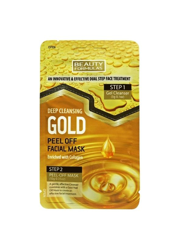 Beauty Formulas Diepreinigend Gouden Gezichtsmasker met Collageen Peel-Off 10 gr