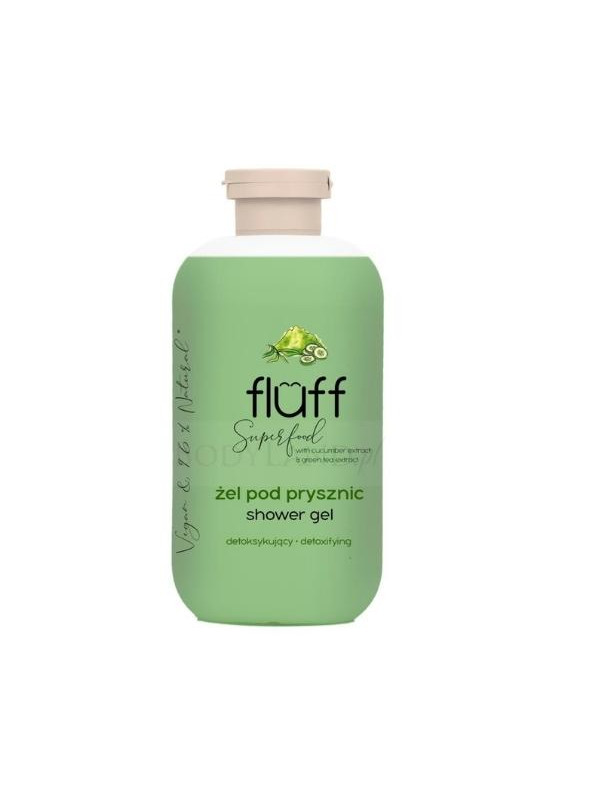 Fluff Superfood Douchegel met de geur van groene thee en komkommer 500 ml