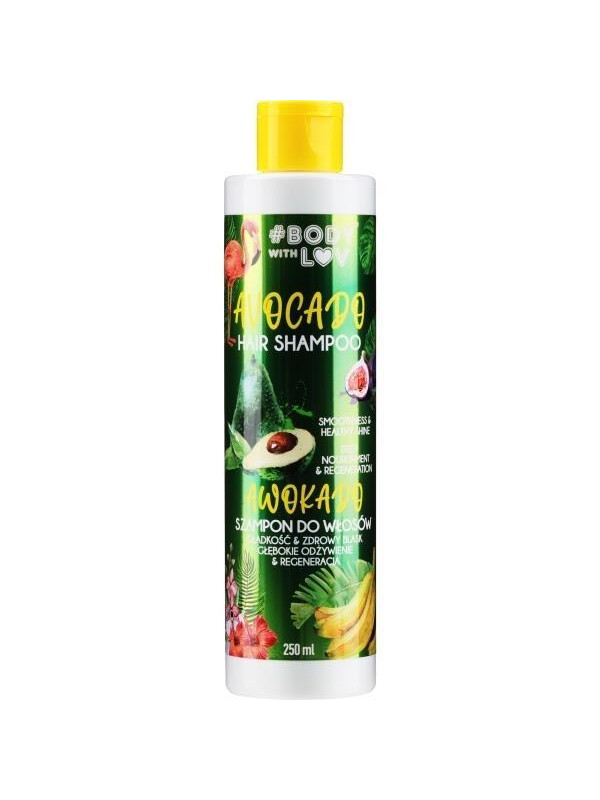 Body with Lov Avocado Haarshampoo Gladheid en Gezonde Gloed 250 ml