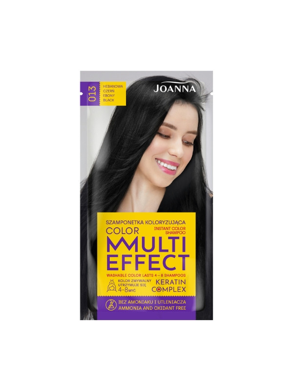 Joanna Multi Effect Color Coloring haarshampoo /013/ Ebony zwart