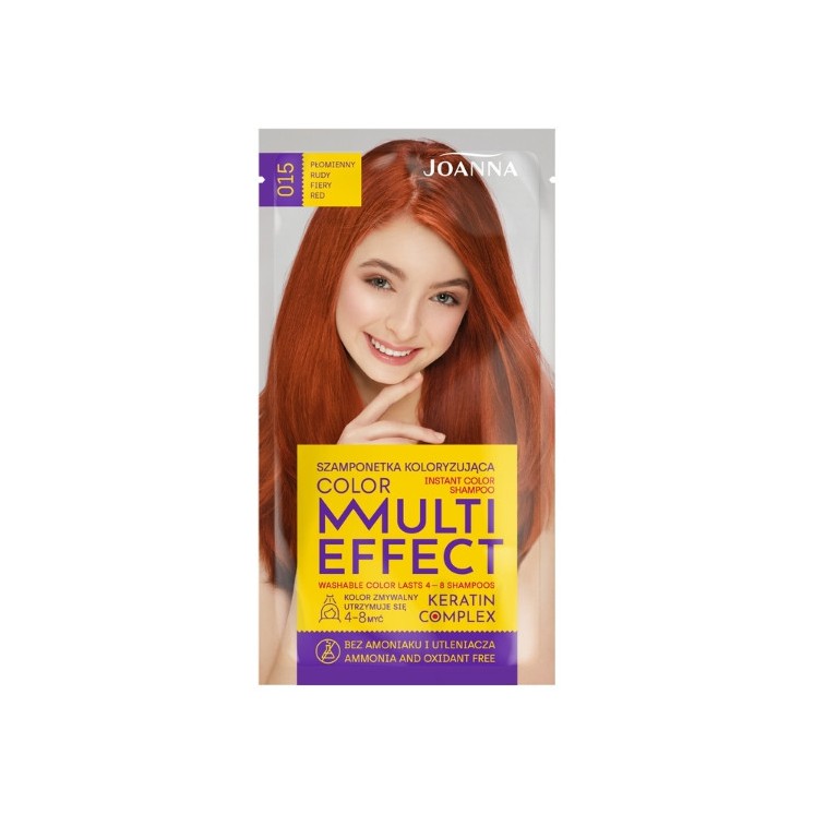 Joanna Multi Effect Color Coloring hair shampoo /015/ Flaming red