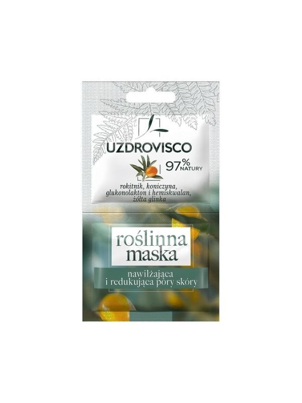 Uzdrovisco Vegetable mask moisturizing and reducing skin pores Sea buckthorn and clover 10 ml