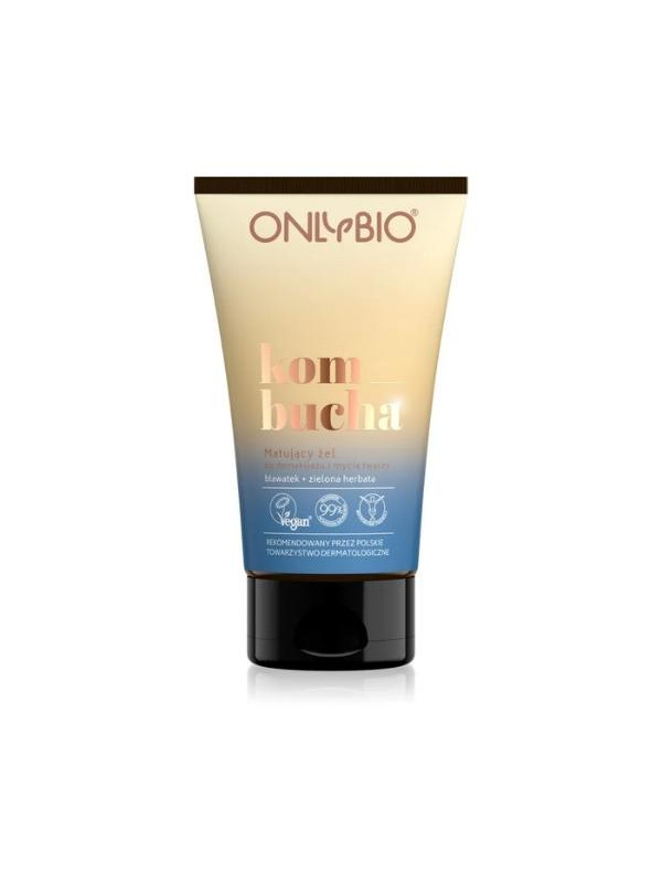 ONLYBIO Matterende Kombucha Gel voor het verwijderen van make-up en het wassen van het gezicht 150 ml