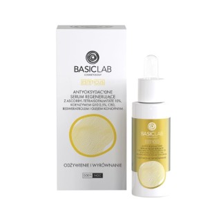 BasicLab Esteticus Antioxidant regenerating face Serum with 10% Ascorbyl Retraisopelitate, 5 % Coenzyme Q10, CBD , Reswer