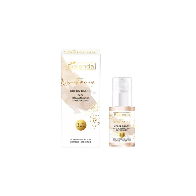 Bielenda Boost Me Up Color Drops Brightening base for foundation 3in1 Foundation booster, BB cream, concealer 15 ml