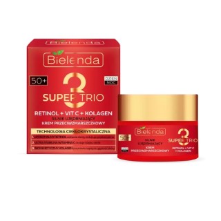 Bielenda Super Trio Retinol + Vit C + Collageen Sterk verstevigende Anti-rimpelcrème 50+ dag/nacht 50 ml