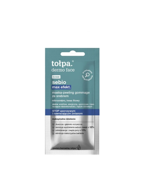 Tołpa Dermo Face Sebio Max Effect. Gommage peeling mask with silver 8 ml