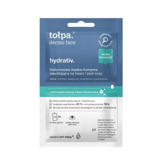 Tołpa Dermo Face Hydrativ. hyaluronic mask-compress moisturizing for the face and under the eyes 2x6 ml