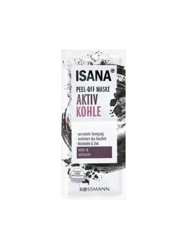 Isana Peeling Peel-off face mask with activated charcoal 2 x 8 ml