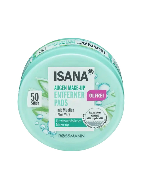 Isana olievrije oogmake-up remover pads 50 stuks